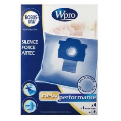 SACS ASPIRATEUR 4 SACS + 1FM COMPATIBLE SILENCE FORCE POUR ASPIRATEUR ROWENTA